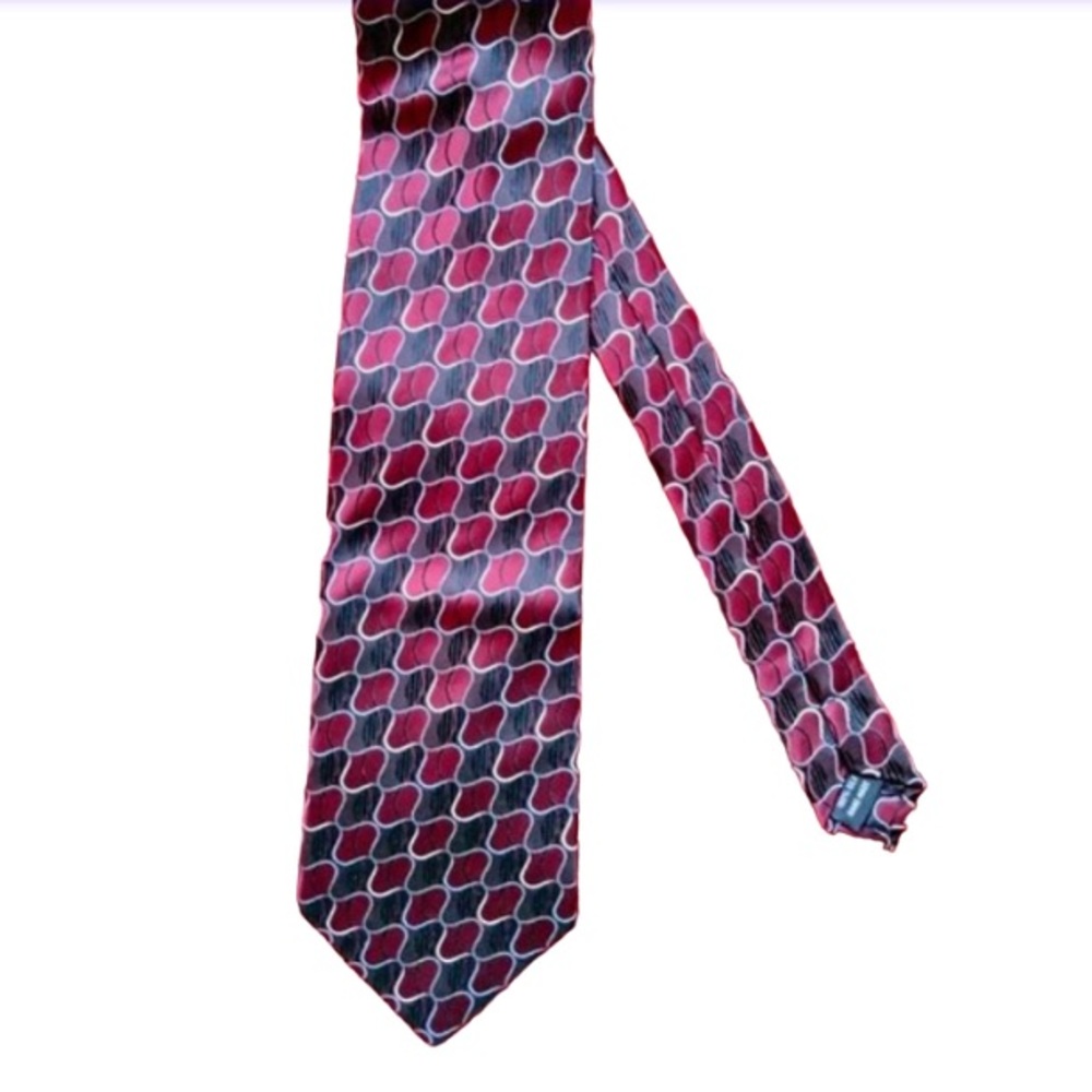 SIENA COLLEZIONE 100% Silk Hand Made Burgundy Brown Tie